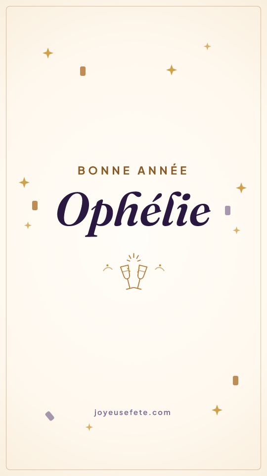 Image « Bonne année Ophélie » au format story