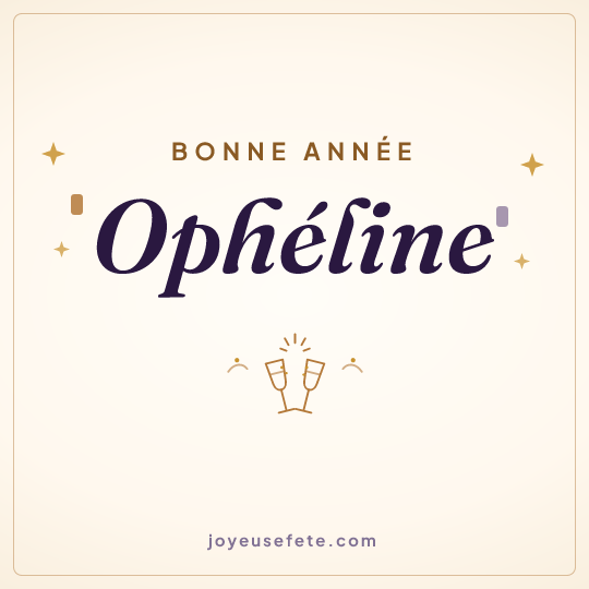 Image carrée « Bonne année Ophéline » pour WhatsApp
