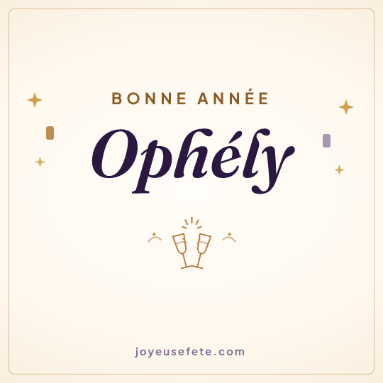 Image carrée « Bonne année Ophély » pour WhatsApp