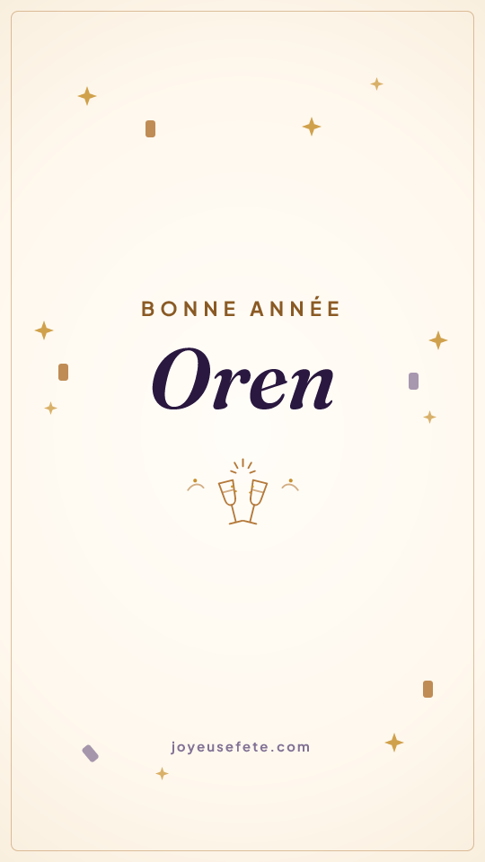 Image « Bonne année Oren » au format story