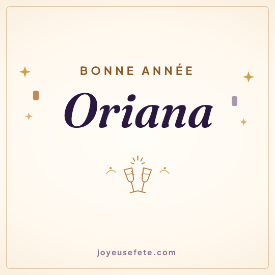Image carrée « Bonne année Oriana » pour WhatsApp