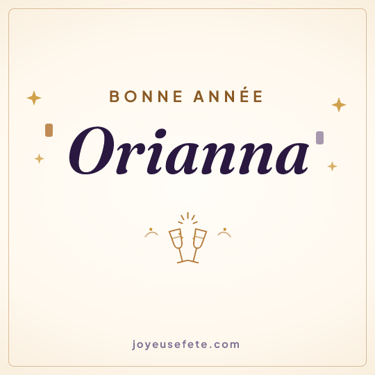 Image carrée « Bonne année Orianna » pour WhatsApp