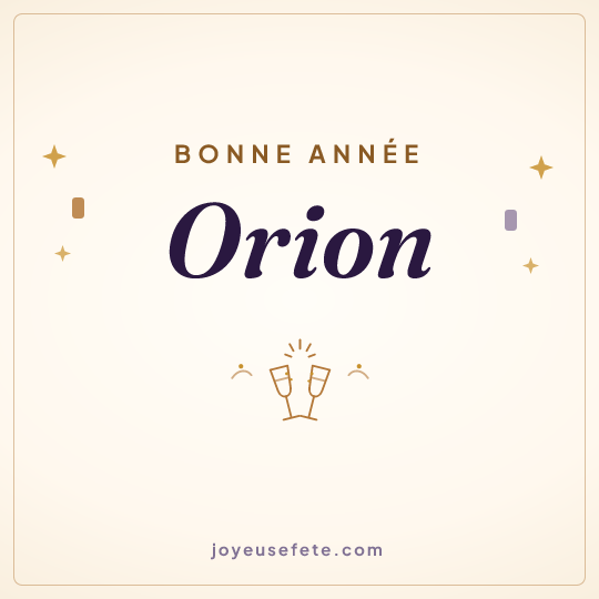 Image carrée « Bonne année Orion » pour WhatsApp