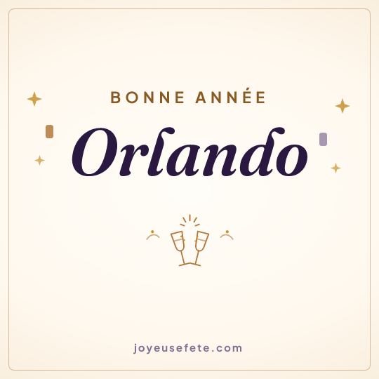 Image carrée « Bonne année Orlando » pour WhatsApp