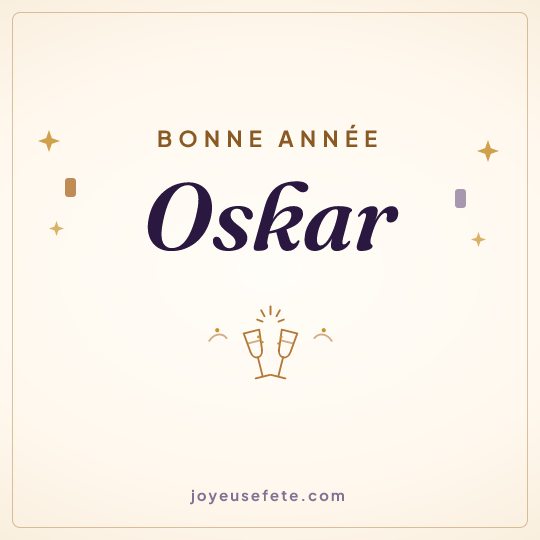 Image carrée « Bonne année Oskar » pour WhatsApp