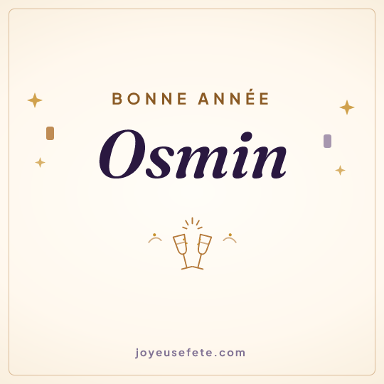 Image carrée « Bonne année Osmin » pour WhatsApp