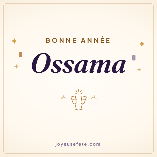 Image carrée « Bonne année Ossama » pour WhatsApp