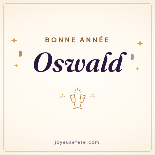 Image carrée « Bonne année Oswald » pour WhatsApp