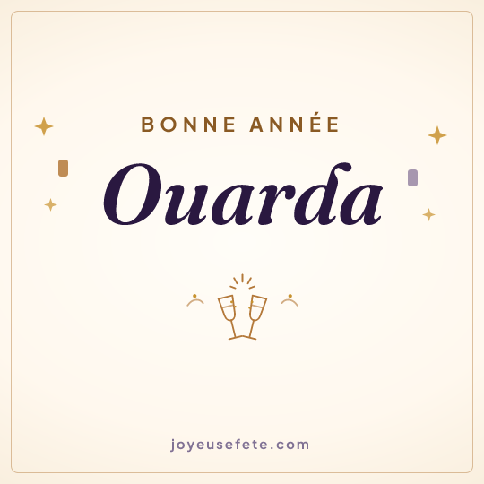 Image carrée « Bonne année Ouarda » pour WhatsApp