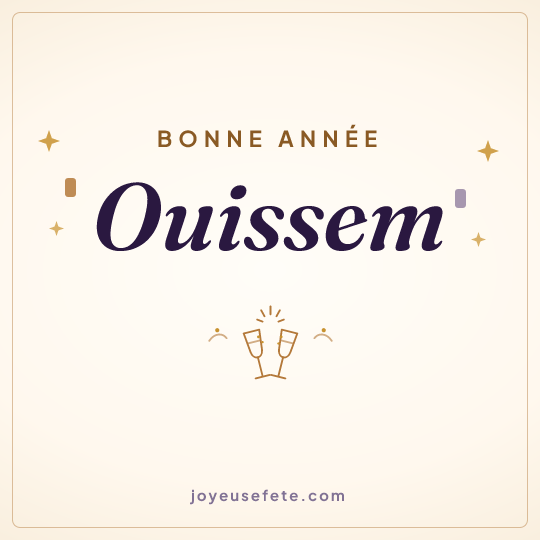 Image carrée « Bonne année Ouissem » pour WhatsApp