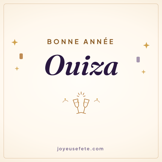 Image carrée « Bonne année Ouiza » pour WhatsApp