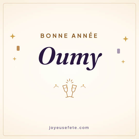 Image carrée « Bonne année Oumy » pour WhatsApp
