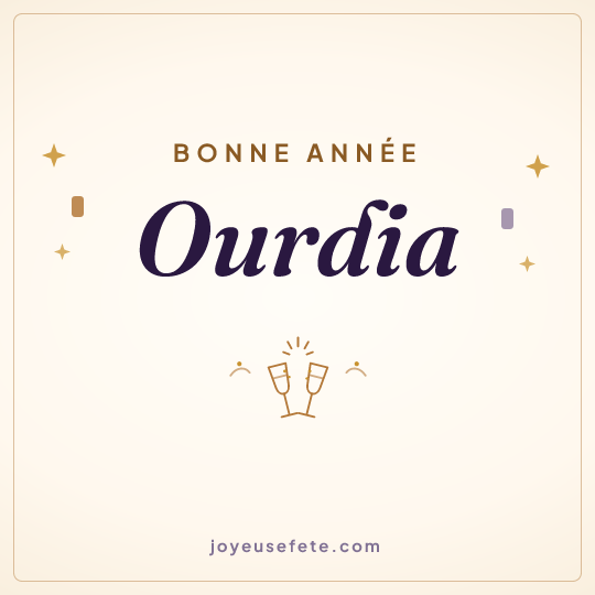 Image carrée « Bonne année Ourdia » pour WhatsApp