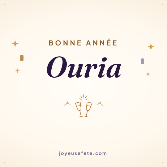 Image carrée « Bonne année Ouria » pour WhatsApp