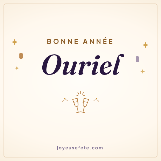 Image carrée « Bonne année Ouriel » pour WhatsApp