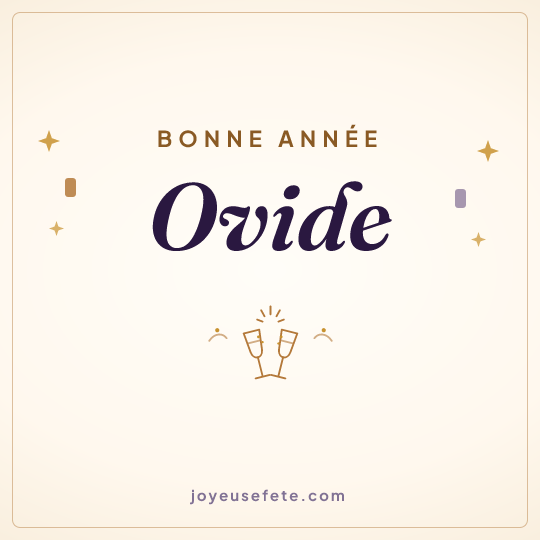 Image carrée « Bonne année Ovide » pour WhatsApp