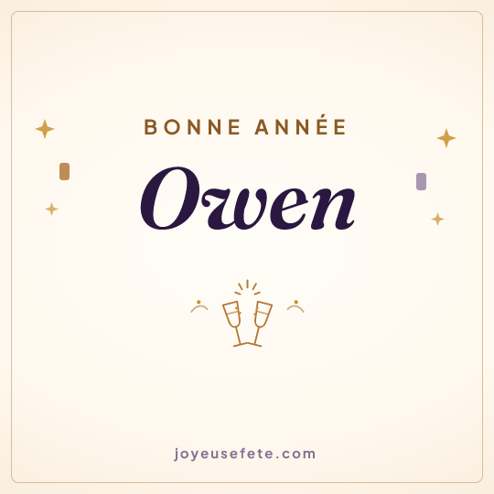 Image carrée « Bonne année Owen » pour WhatsApp