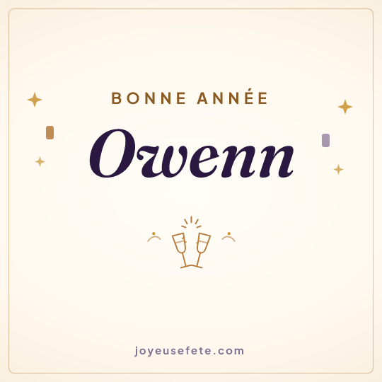 Image carrée « Bonne année Owenn » pour WhatsApp