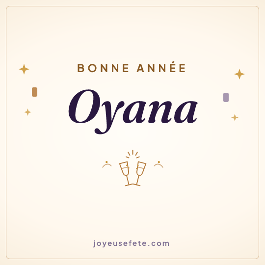 Image carrée « Bonne année Oyana » pour WhatsApp