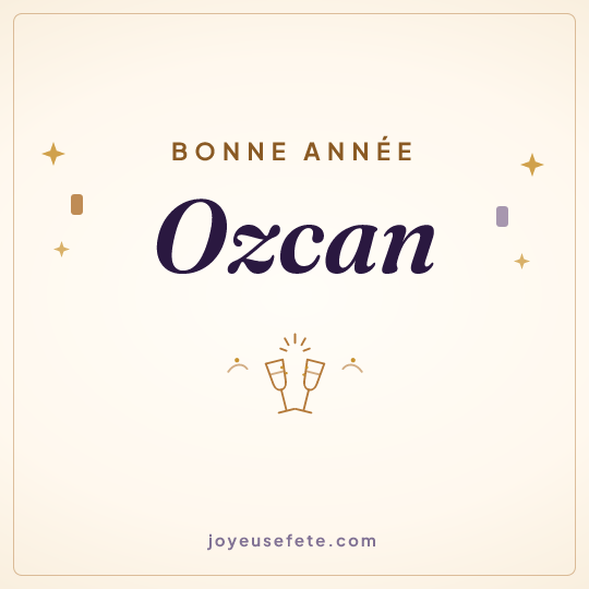 Image carrée « Bonne année Ozcan » pour WhatsApp
