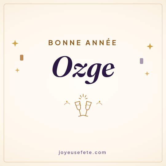 Image carrée « Bonne année Ozge » pour WhatsApp