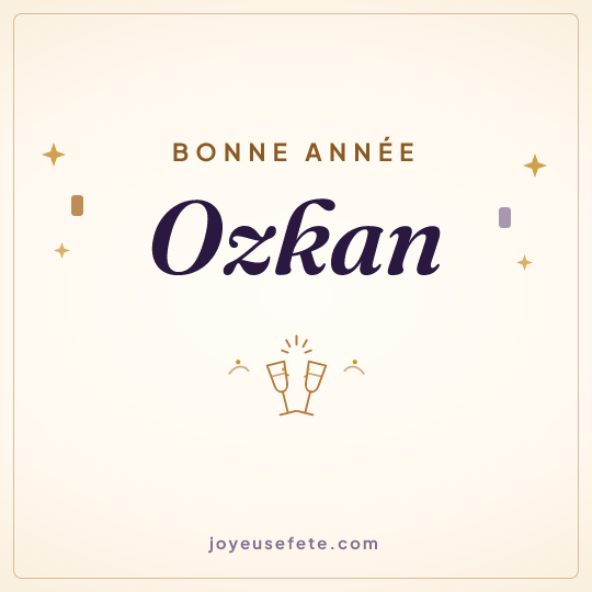 Image carrée « Bonne année Ozkan » pour WhatsApp
