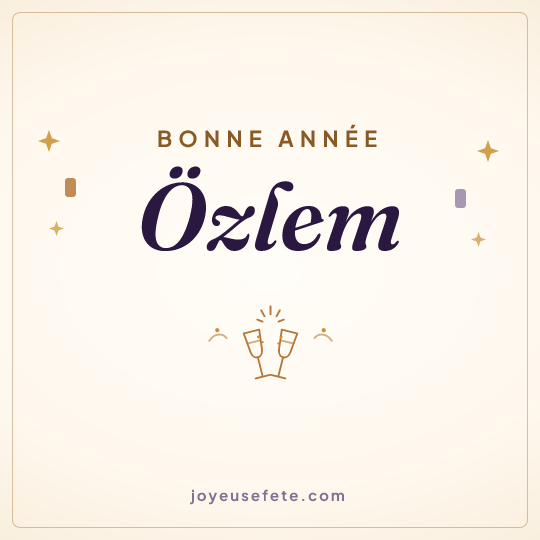 Image carrée « Bonne année Özlem » pour WhatsApp