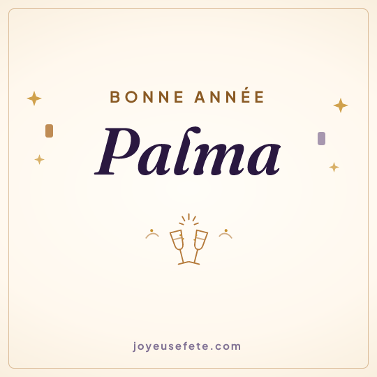 Image carrée « Bonne année Palma » pour WhatsApp
