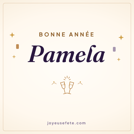 Image carrée « Bonne année Pamela » pour WhatsApp