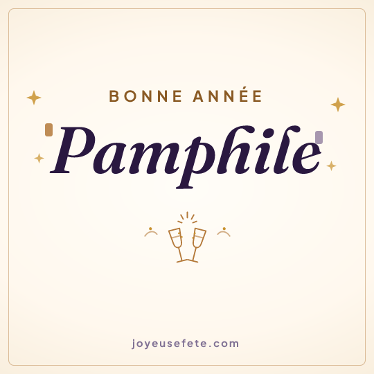 Image carrée « Bonne année Pamphile » pour WhatsApp