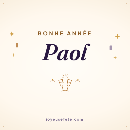 Image carrée « Bonne année Paol » pour WhatsApp