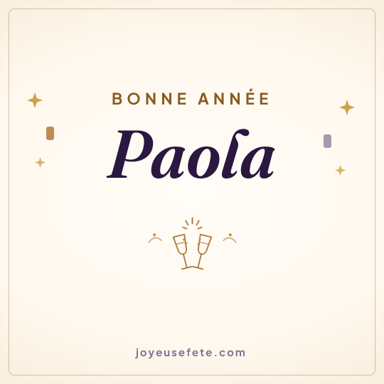 Image carrée « Bonne année Paola » pour WhatsApp