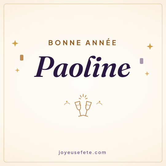 Image carrée « Bonne année Paoline » pour WhatsApp