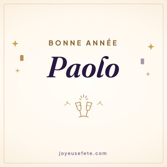 Image carrée « Bonne année Paolo » pour WhatsApp