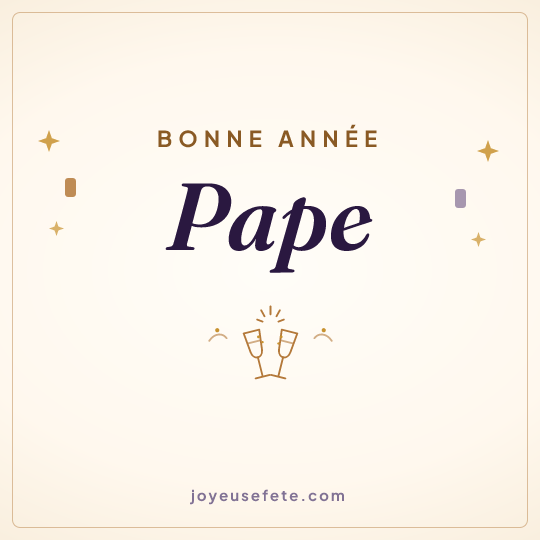 Image carrée « Bonne année Pape » pour WhatsApp