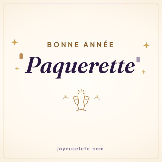 Image carrée « Bonne année Paquerette » pour WhatsApp