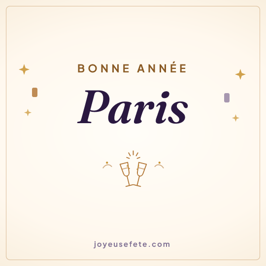 Image carrée « Bonne année Paris » pour WhatsApp