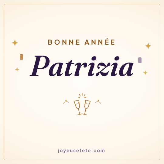 Image carrée « Bonne année Patrizia » pour WhatsApp