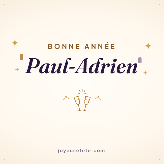 Image carrée « Bonne année Paul-Adrien » pour WhatsApp