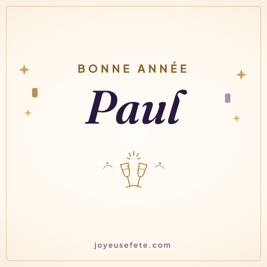 Image carrée « Bonne année Paul » pour WhatsApp