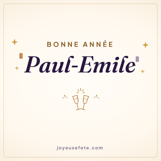 Image carrée « Bonne année Paul-Emile » pour WhatsApp