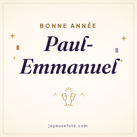 Image carrée « Bonne année Paul-Emmanuel » pour WhatsApp