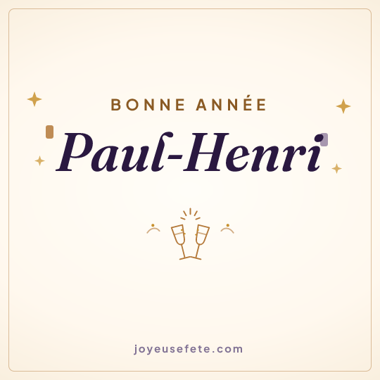 Image carrée « Bonne année Paul-Henri » pour WhatsApp