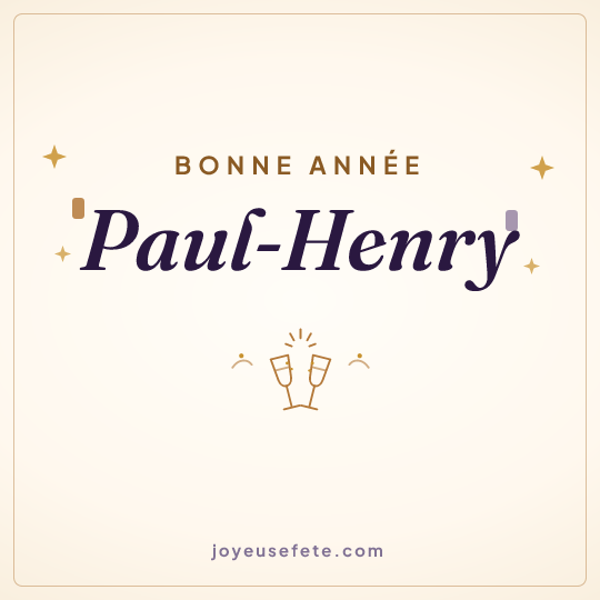 Image carrée « Bonne année Paul-Henry » pour WhatsApp