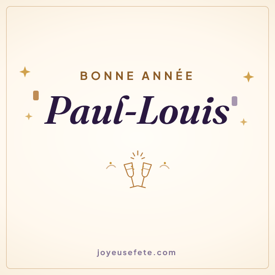 Image carrée « Bonne année Paul-Louis » pour WhatsApp