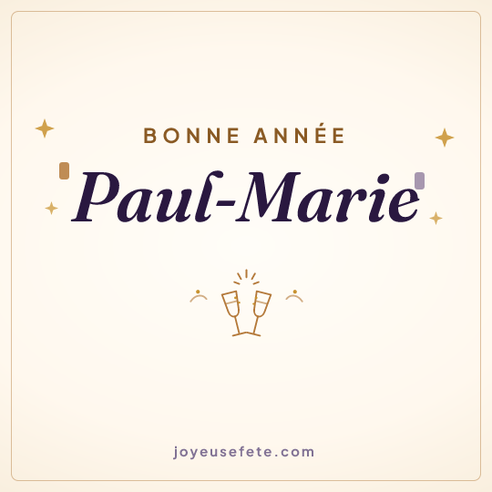 Image carrée « Bonne année Paul-Marie » pour WhatsApp