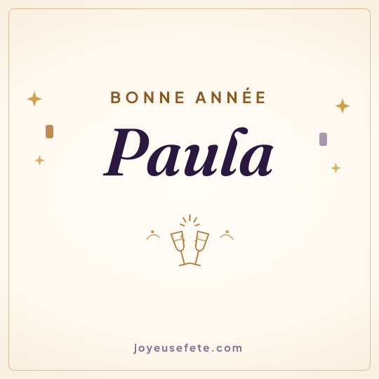 Image carrée « Bonne année Paula » pour WhatsApp