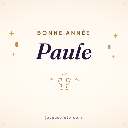 Image carrée « Bonne année Paule » pour WhatsApp