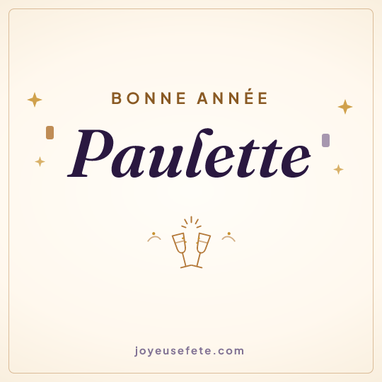 Image carrée « Bonne année Paulette » pour WhatsApp