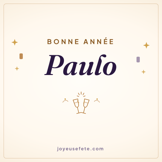 Image carrée « Bonne année Paulo » pour WhatsApp